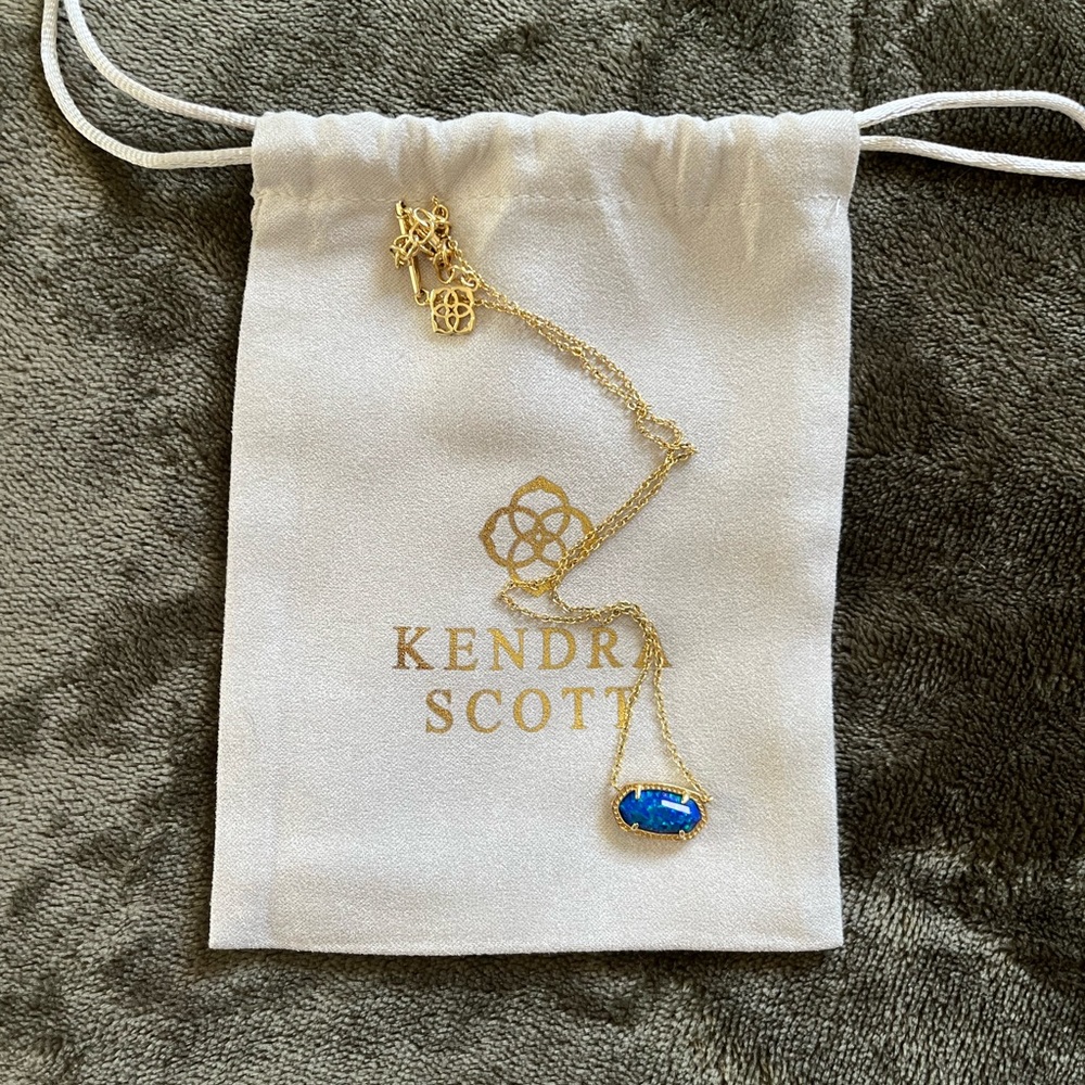 Kendra Scott Cobalt Blue Kyocera Opal Necklace